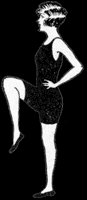 graphic girl lifting leg